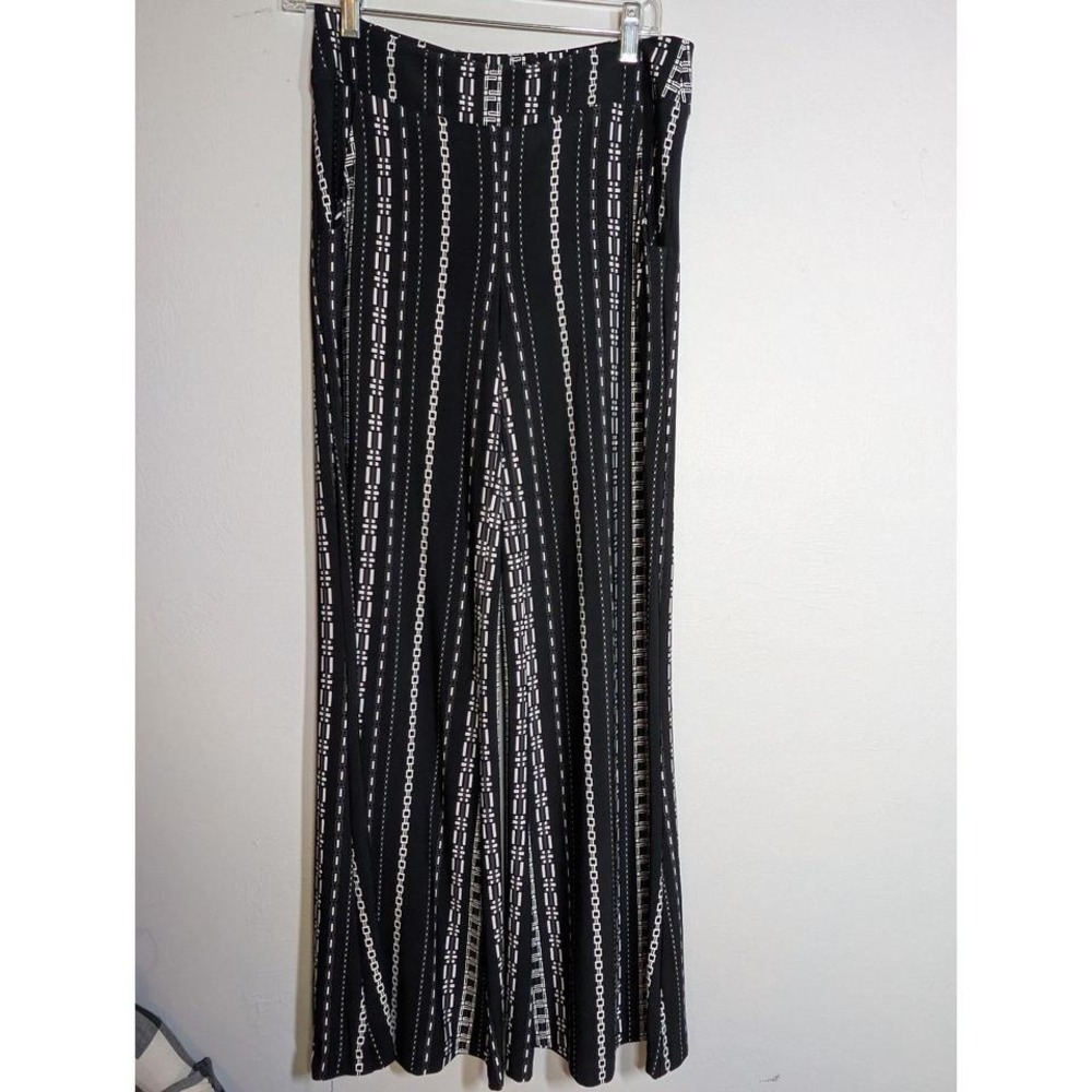Womens 00 Anthropologie ett:twa striped wide leg pants black Lined‎